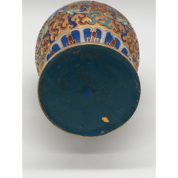 Chinese Champleve Cloisonné Vase - Picture 7 of 7